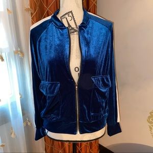 Romwe velvet blue sweat suit set